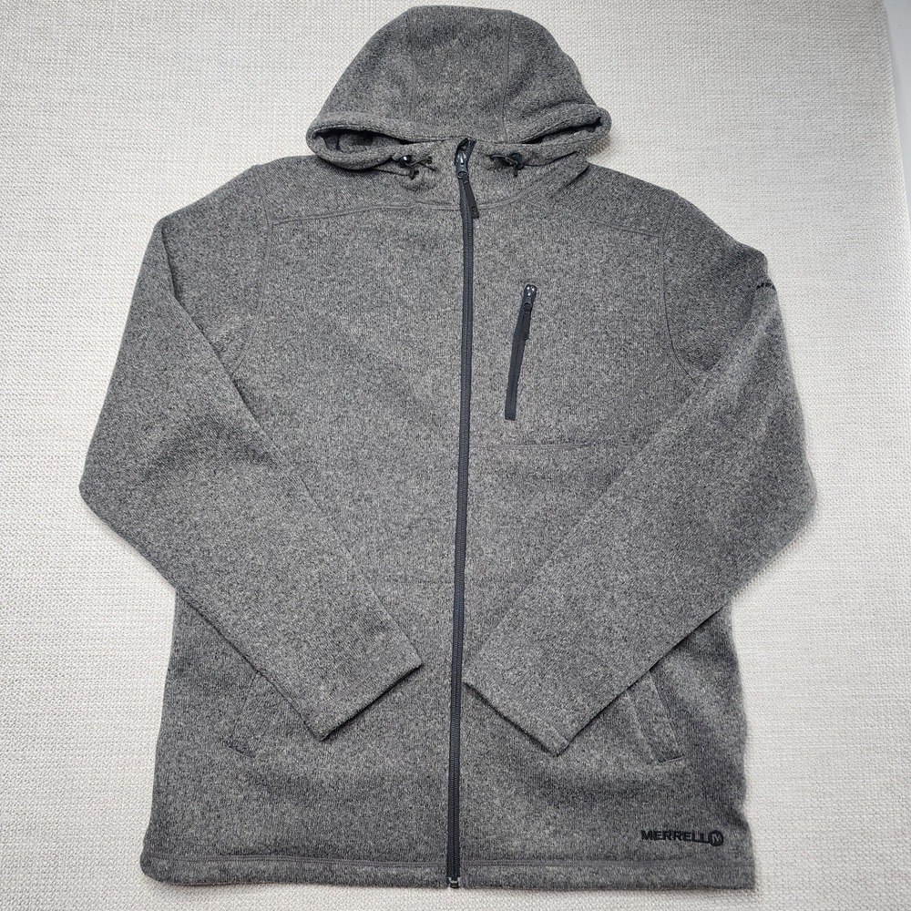Merrell Jacket Men's Size Large Full‎ Zip Hooded Gray Long
